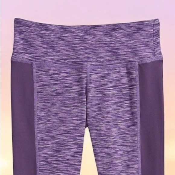 NWT Jill Yoga Little Girls sz 6 Colourblock Purple Leggings - Picture 2 of 11